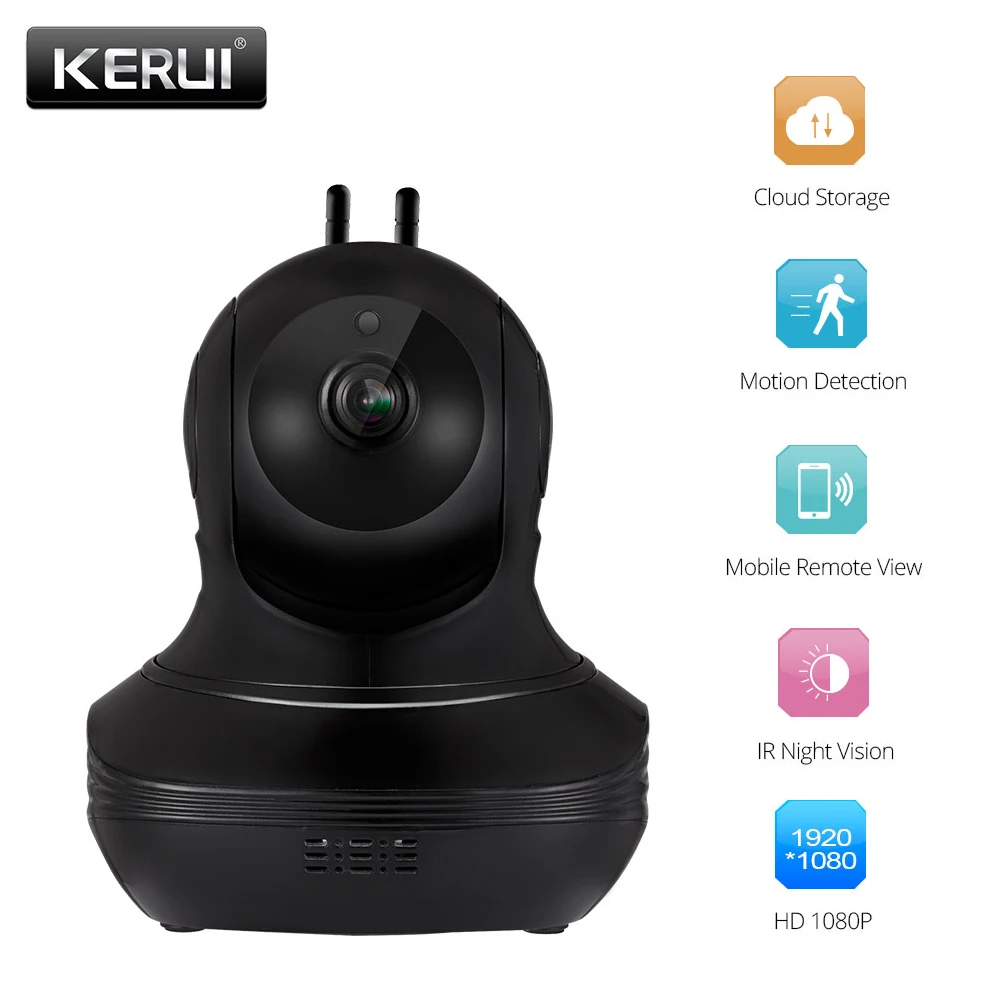 KERUI Беспроводная камера для помещений 720P 1080P Full HD Облачное хранилище домашняя камера видеонаблюдения с датчиком движения ночное видение