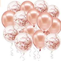 rose gold metal confetti balloons birthday wedding baby shower adults women party decoration foil balloon