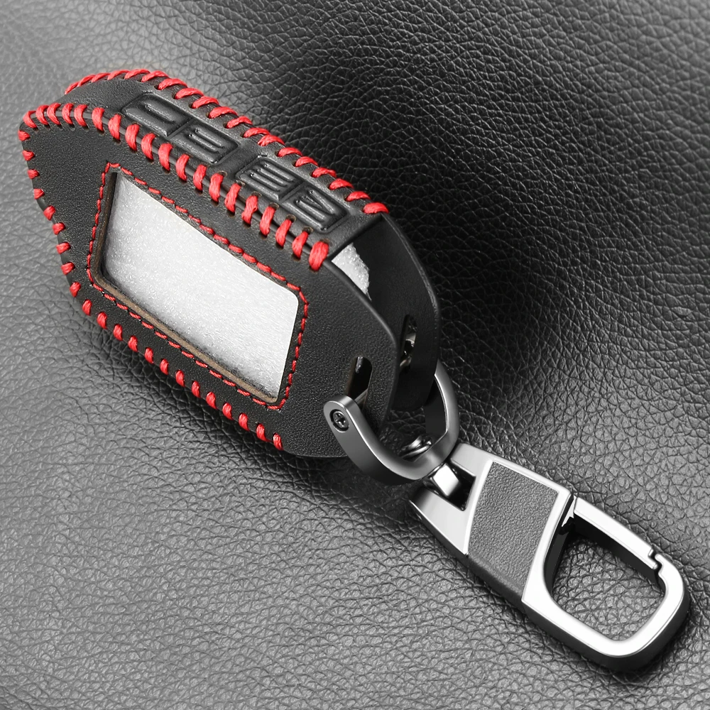 2-сторонний ЖК-Брелок дистанционного управления 100% кожаный чехол для