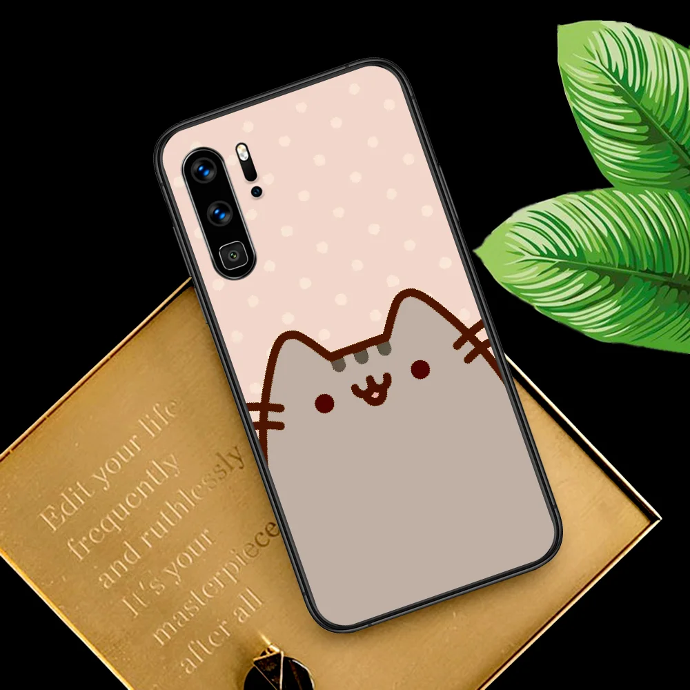 

Pusheen Cartoon Cat Phone Case For Huawei P Mate Smart 10 20 30 40 Lite Z 2019 Pro black Bumper Silicone Prime 3D Hoesjes Soft