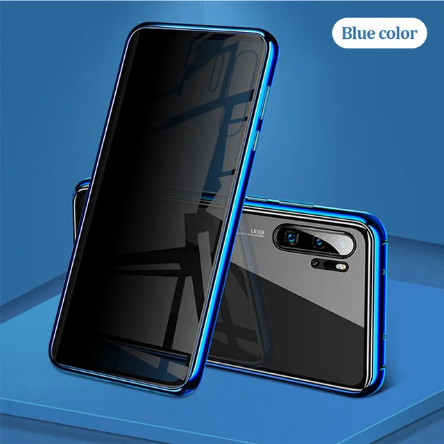 Blue Магнитные чехлы для huawei P20 P30 Pro mate 20 Honor 9X 20Pro 360, двухсторонние защитные чехлы из закаленного стекла - Цвет: Blue