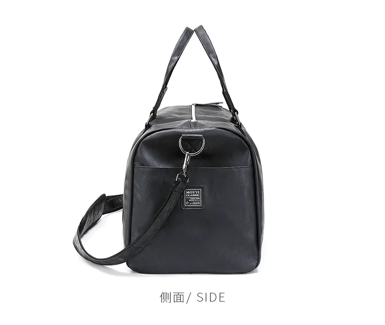 Мужская черная Дорожная сумка водонепроницаемая кожаная большая Вместительная