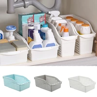 cabinet storage box with wheel storage basket kitchen supplies sundries under the sink storage basket removable rack for home