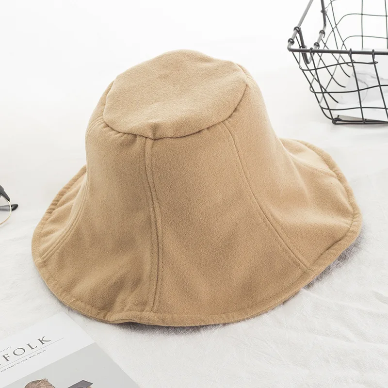 Fashion Curled Warm Plush Bob Panama Caps Foldable Bucket Hats Fisherman Hat Unisex Beach Sun Hat Hunting Cap