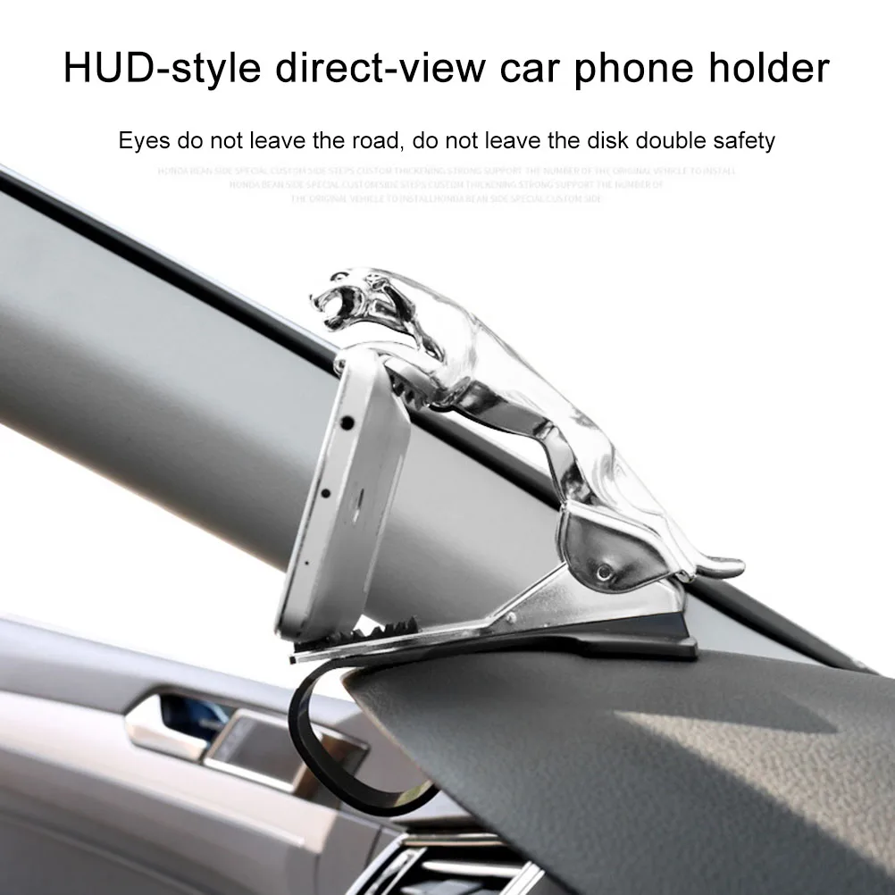 

Leopard Car Phone Holder Ornaments Clip On Anti Skid Interior GPS Stand 360 Degree Rotating Bracket GPS Navigation Dashboard