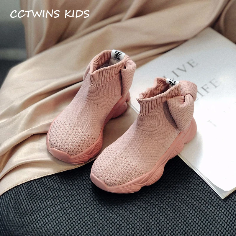 CCTWINS/детская обувь; коллекция года; сезон осень; модные высокие носки с бантом для девочек; повседневные кроссовки для мальчиков; спортивные кроссовки для детей; FH2516