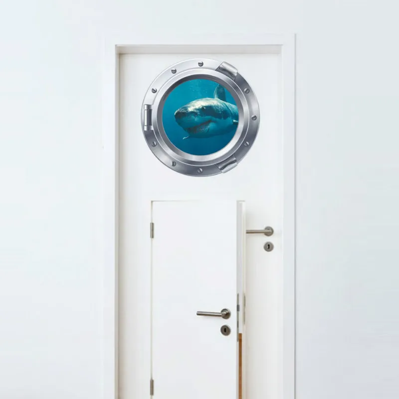 3D подводная лодка подводный мир наклейки на окна Холодильник Дверь стиральная