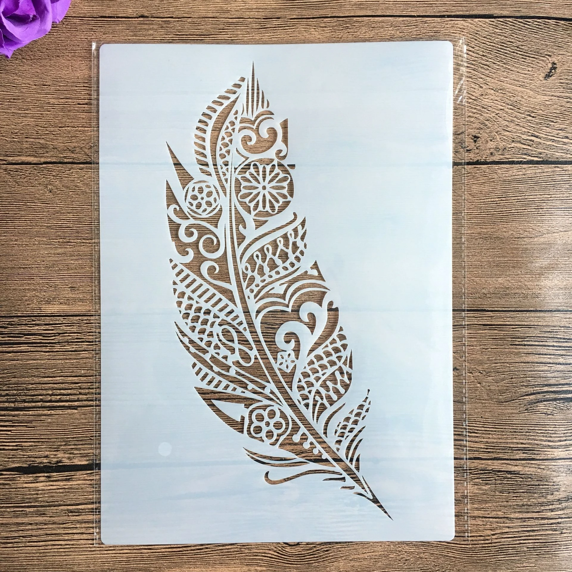 Трафареты для раскрашивания растений 4 шт./компл. перья листья альбом тиснение