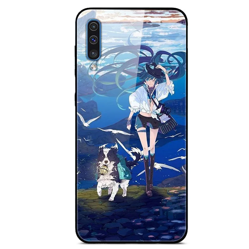 Стеклянный чехол для телефона samsung A50, Твердый чехол на заднюю панель для samsung Galaxy A50, чехол из закаленного стекла J7 a505 A30S A50S - Цвет: NEW 17