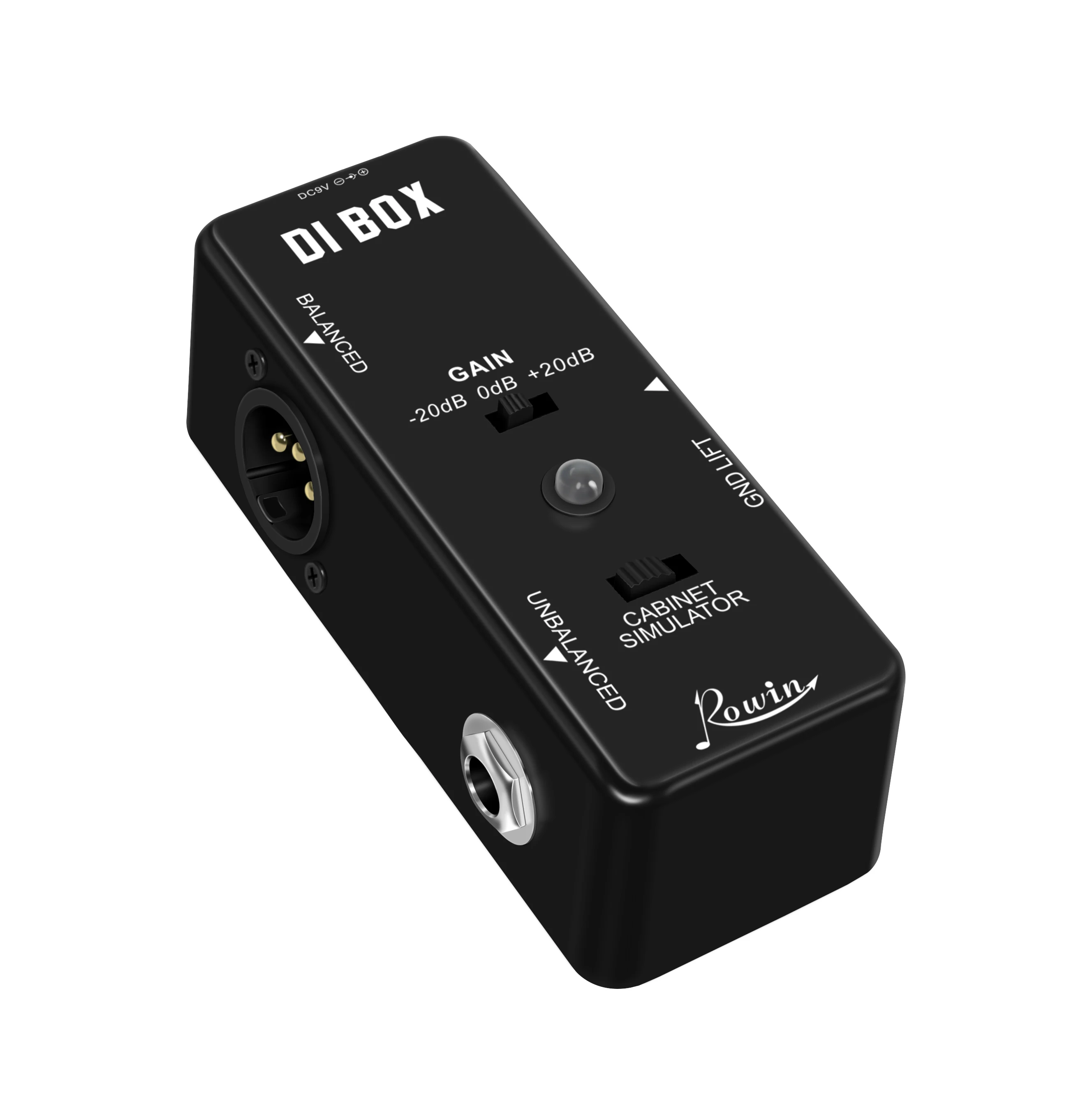 

Rowin LEF-331 DI BOX Smart direct input box with ultra low distortion,it quietly transers the sound of guitar Or bass directly t