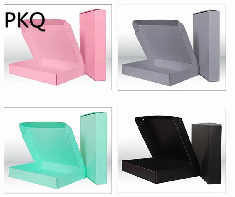 10 шт розовый/черный/зеленый/серый бумажная коробка гофрированная бумага