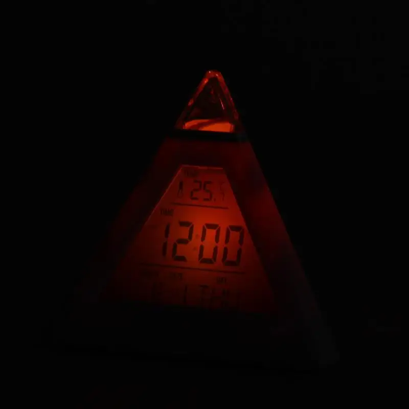 Цифровой светодиодный Будильник 7 цветов ночсветильник с отображением времени и