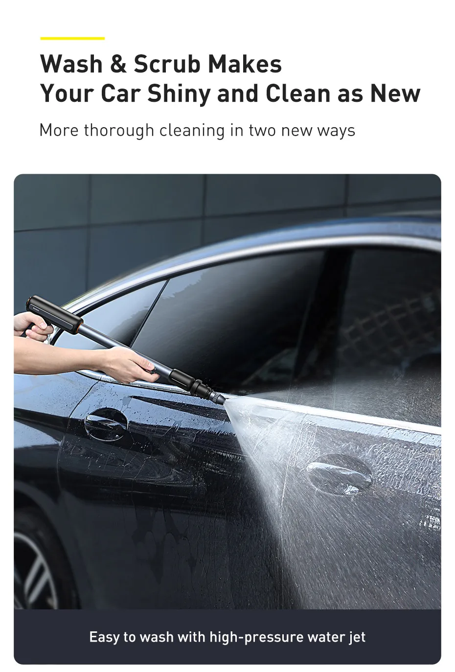chube Vòi xịt tăng áp rửa xe và chổi lau xe hơi Baseus Clean Guard