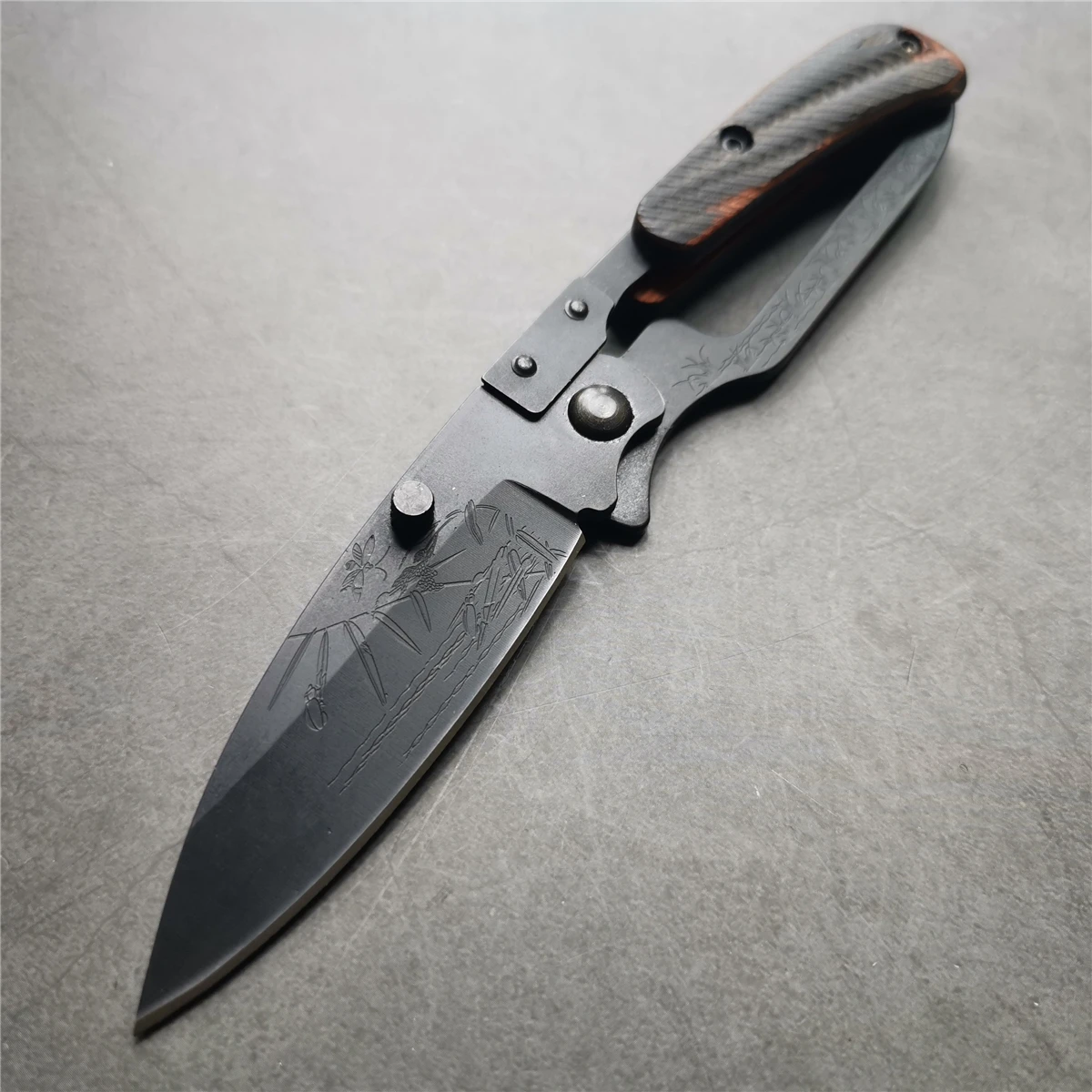 Нож складной 8 дюймов для фруктов, охоты и отдыха на природе, портативный защитный тактический инструмент из нержавеющей стали.