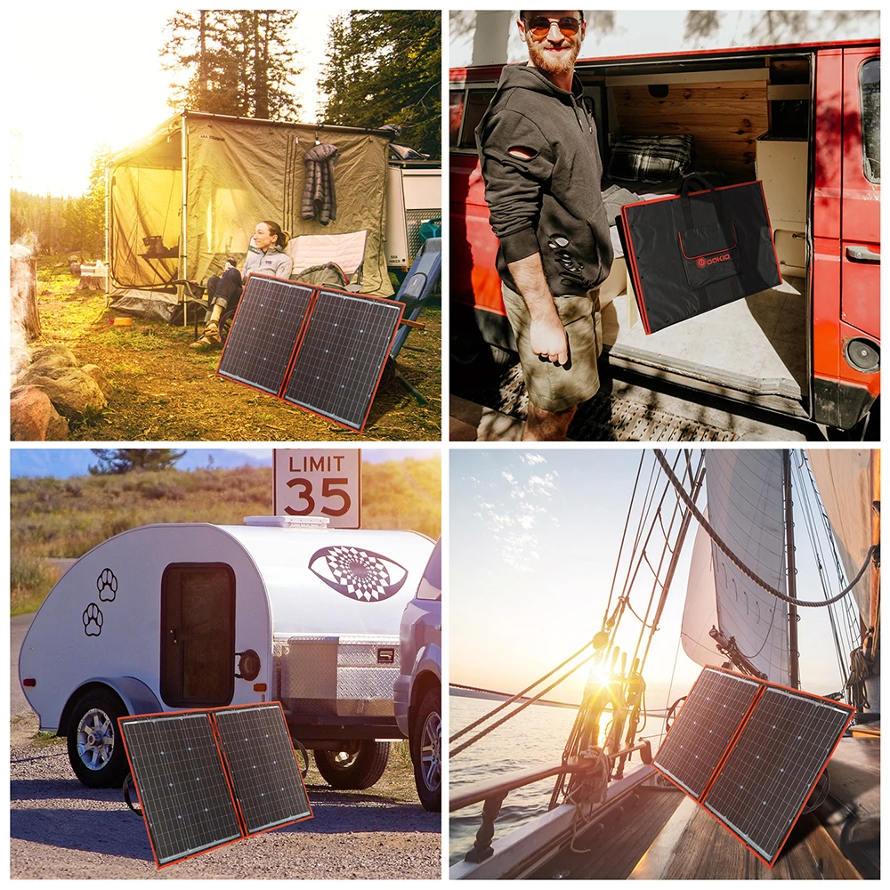 Dokio 100 Вт (50Wx 2 шт.) гибкие Foldble моно панели солнечные для путешествий и Лодка RV