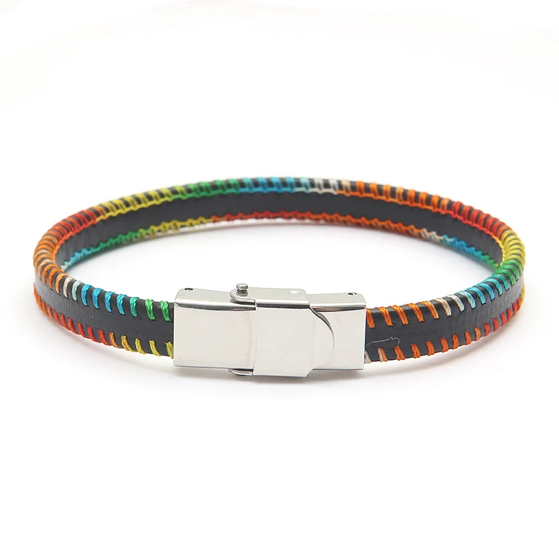 

NIUYITID New Leather Bracelet Homme Femme Simple Style Men Jewelry Gift For Cool Boys 4 Colors Dropshipping