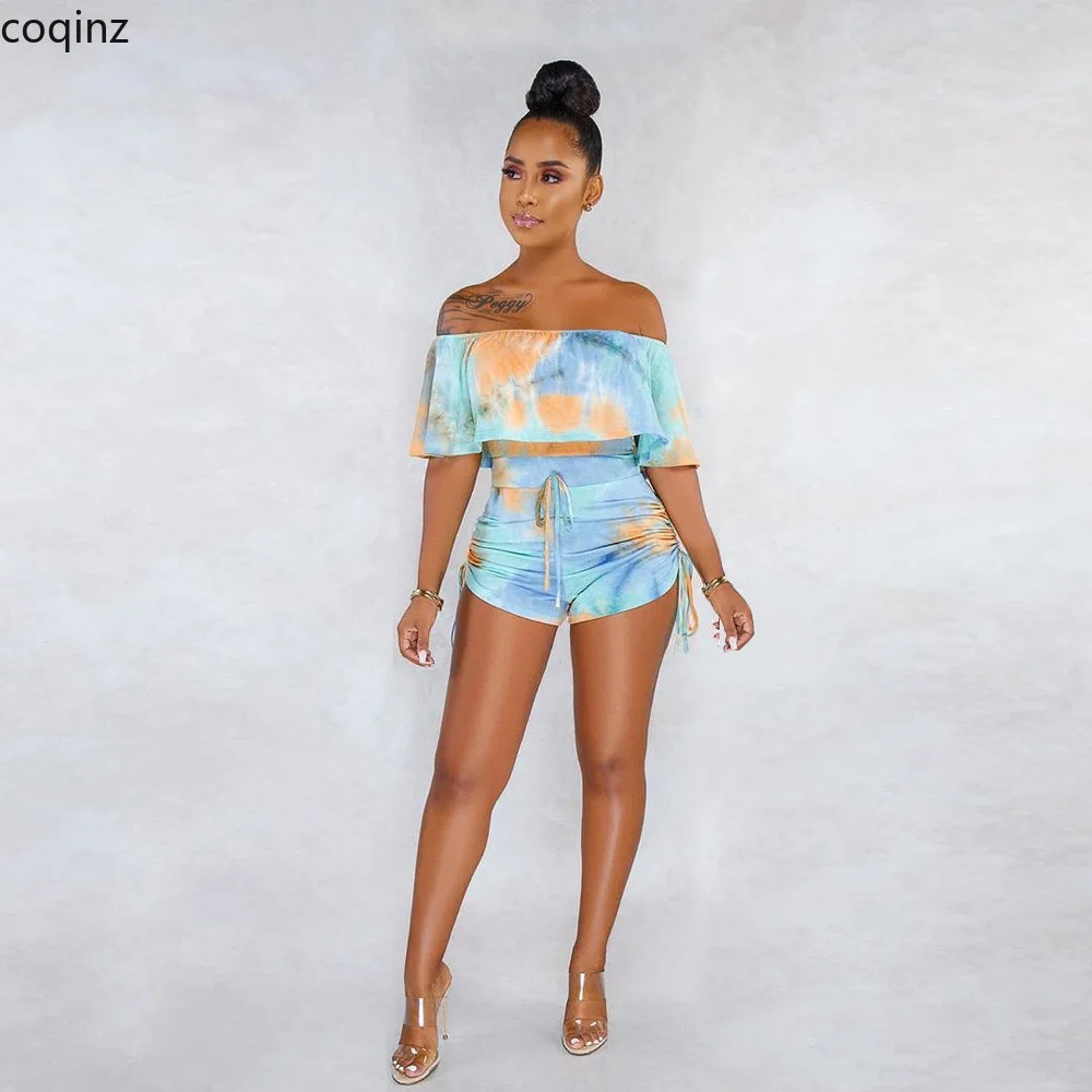 Лето 2019 размера плюс бодикон Комбинезоны женские Tie Dye Боди комбинезоны боди