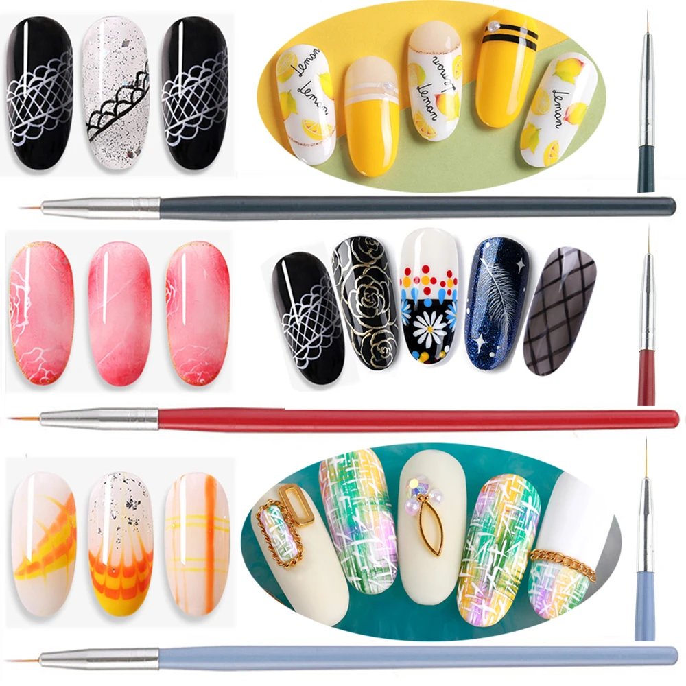 3 шт. кисть для ногтей DIY акриловый лак расширение строитель УФ гель кристаллый