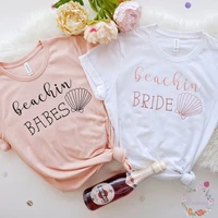 rose print beach bachelorette shirts bride babes party tshirts bridesmaid women bridal summer fashion graphic t shirt female top