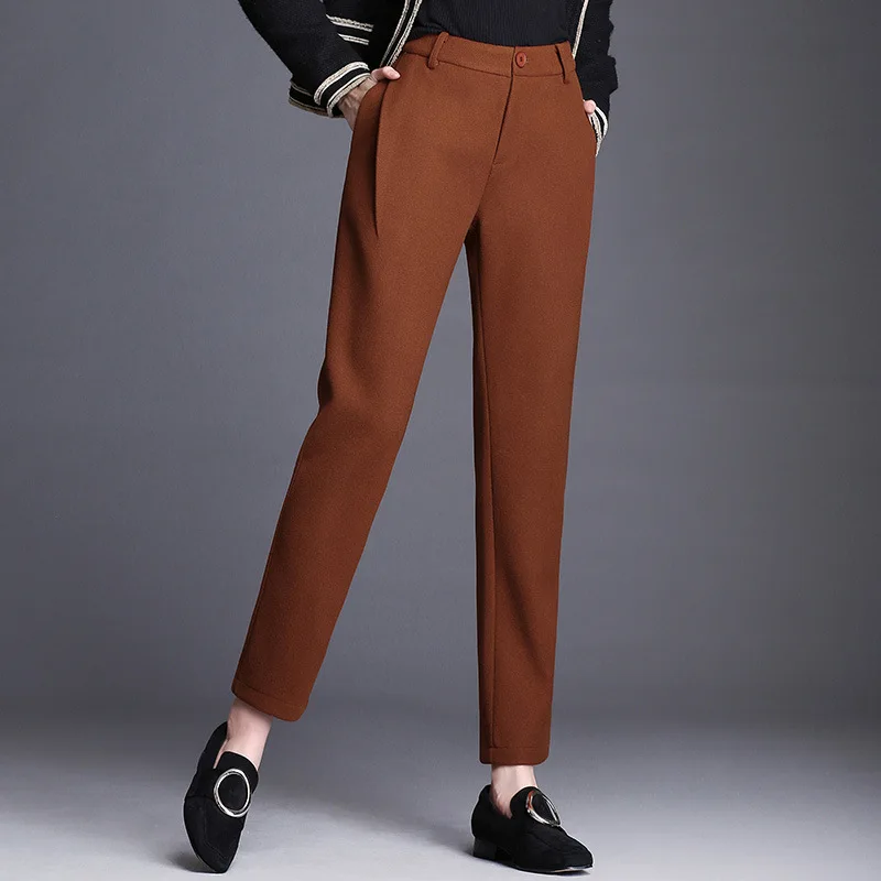 Женские шерстяные шаровары деловые брюки большого размера 5XL 6XL черные серые