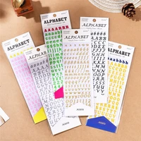 2 sheets kawaii digital letter self adhesive paper diy hand account scrapbook decoration material color sticker cute stationery