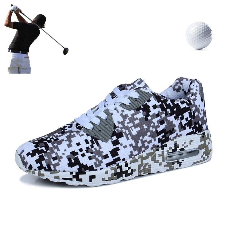 Парные камуфляжные туфли для гольфа амортизирующая Мужская и женская обувь