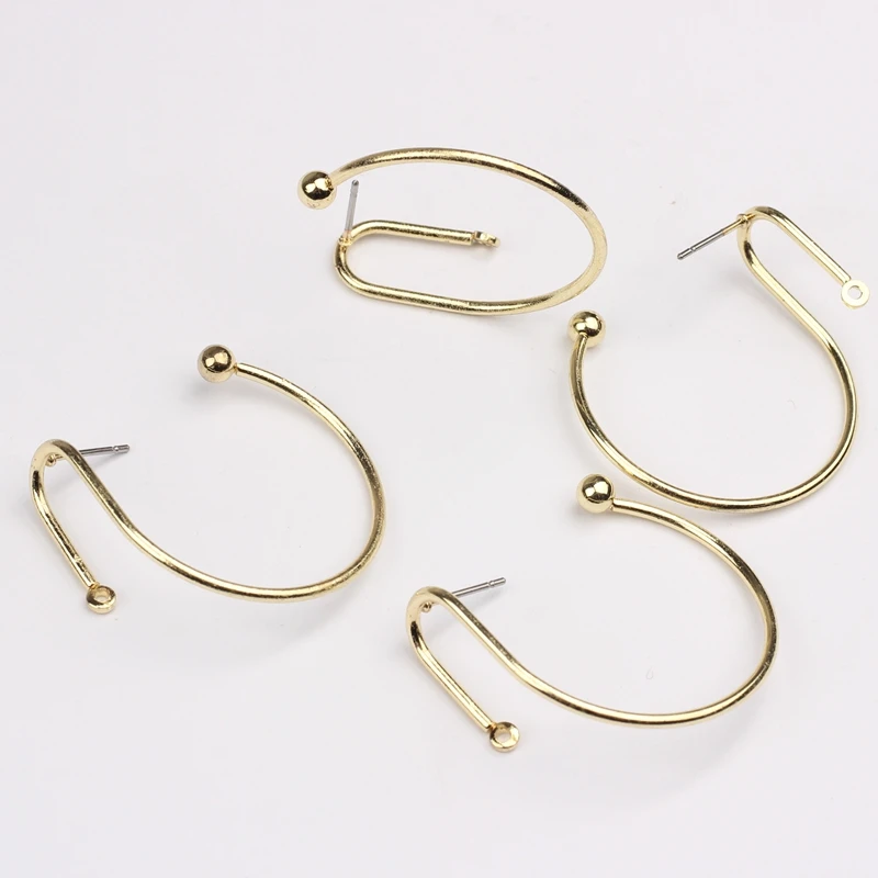 

Alloy Golden Geometric Exaggerated Round Lines Base Earrings Connectors 6pcs/lot For DIY Fashion Earrings Making Accessories