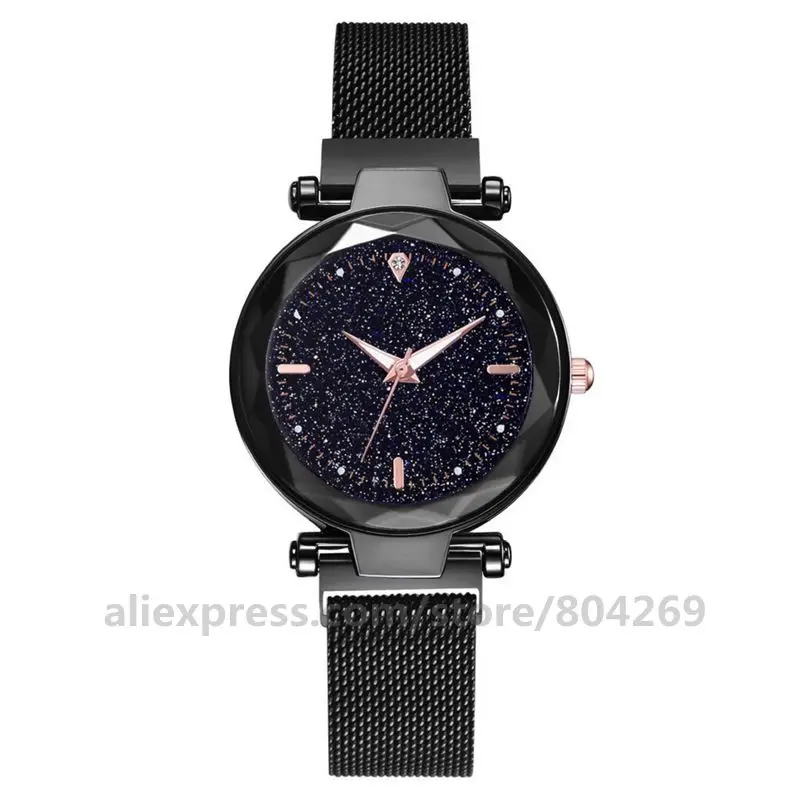 Wholesale Fashion Women Luminous Dial Magnetic Band Watch Starry Sky Charming Women Wrist Watch Most Popular Lady Magnetic Watch