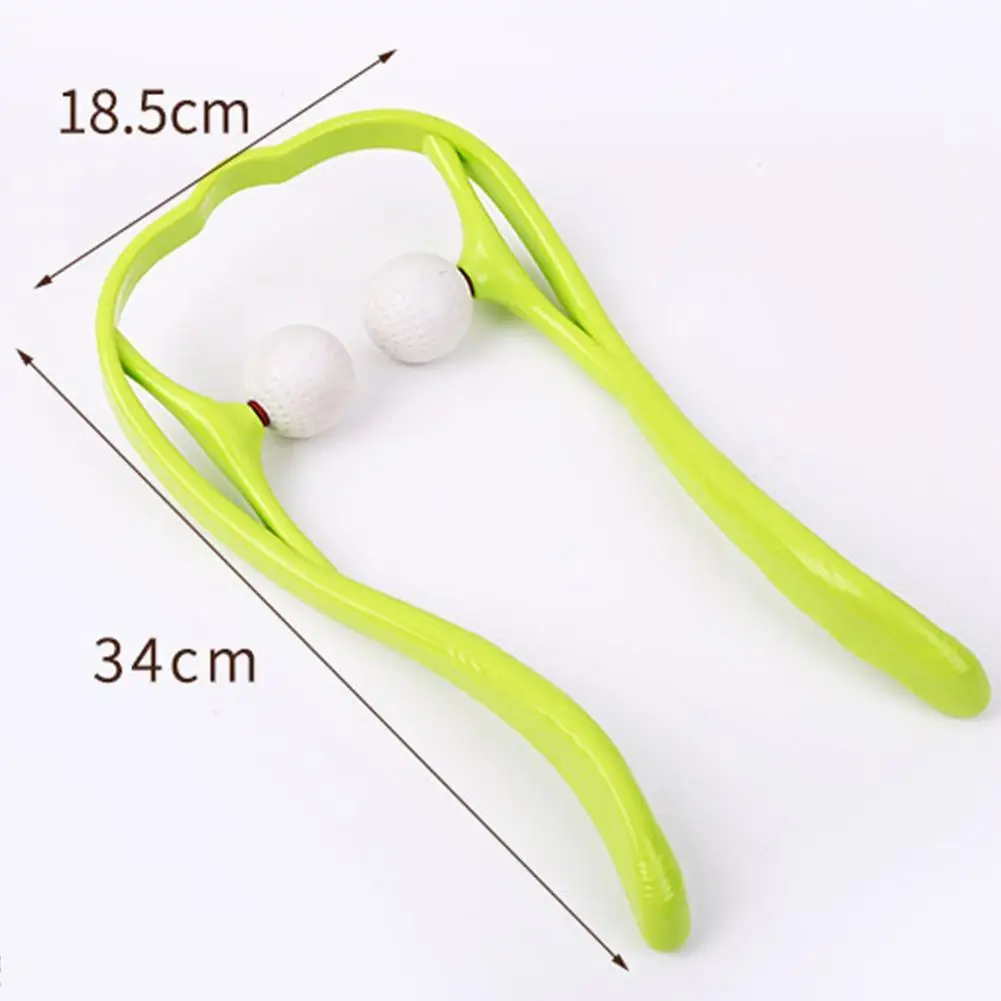 

Multicolor Manual Cervical Spine Massager Household U-shaped Double Ball Neck Massager Plastic Elderly Neck Massager