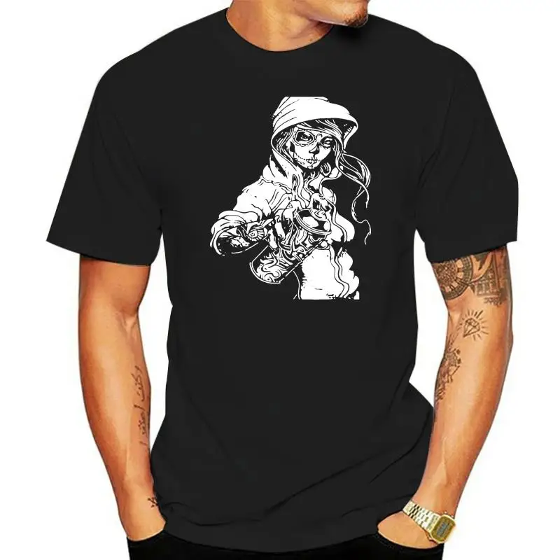 

Men T Shirt Graffiti Tag Skeleton Ghetto Girl T-shirt Women tshirt