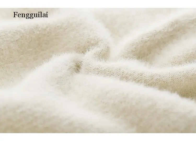 

Women's Clothes for Autumn Faux Mink Velvet Cardigan Sweater Loose Bat Sleeve Long Coat Knitted Sweater Outwear Thickness Warm