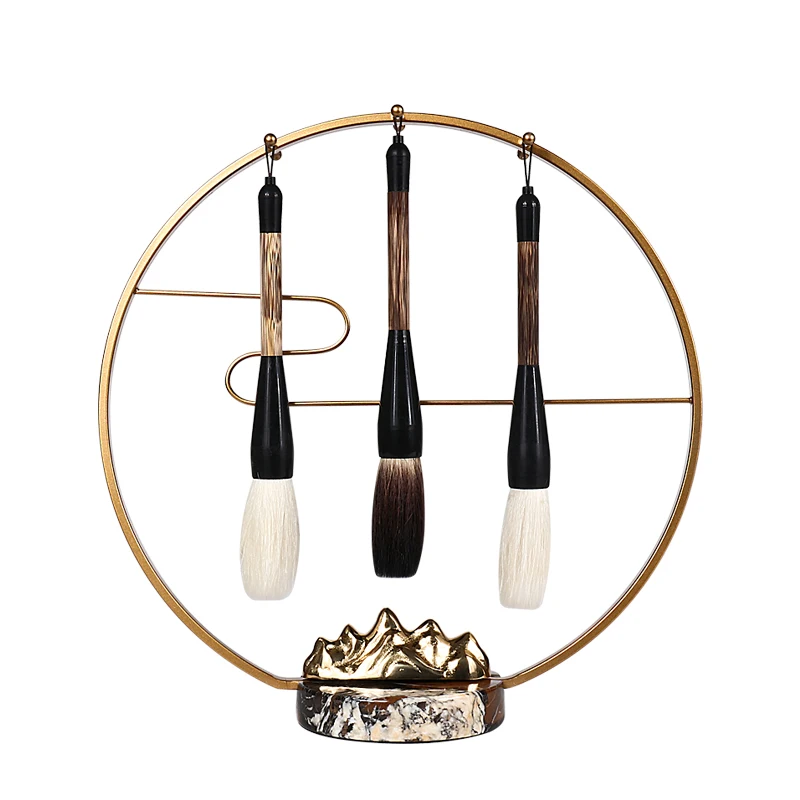 

New Chinese Office Bookcase Decoration Chinese Model Room Study Bookcase Desktop Book Tail Pen Rack Furniture Pendulum Stand