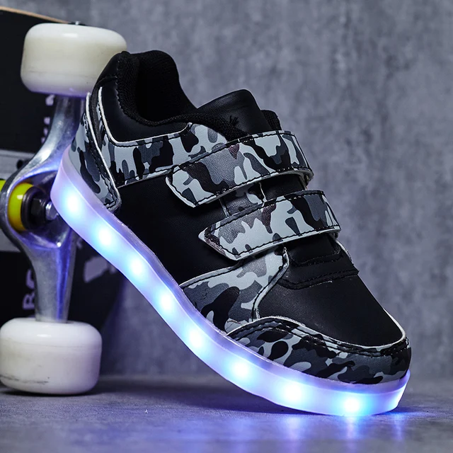 Size 25-37 USB Charging Children Boys Shoes with Sole Enfant Led Light Glowing Luminous Sneakers for Girls Shoes Kids Led Shoes 3