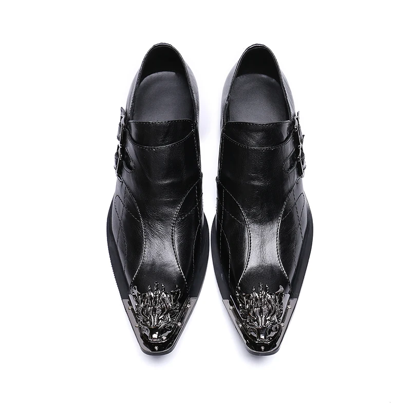 Мужские модные красные и белые двойные туфли для вечеринок с пряжкой без