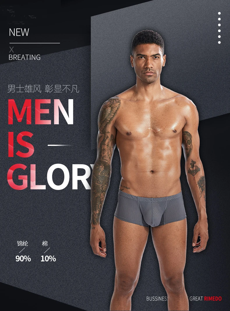 New Sexy Underwear Men Boxer Mesh U Pouch Sexy Underpants Cueca Mesh Pants Trunks Boxer shorts Gay Male Panties