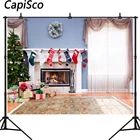 Capisco фон для фотостудии Рождественская гирлянда для камина ковер зимнее Окно Фон для фотосъемки фотосессия