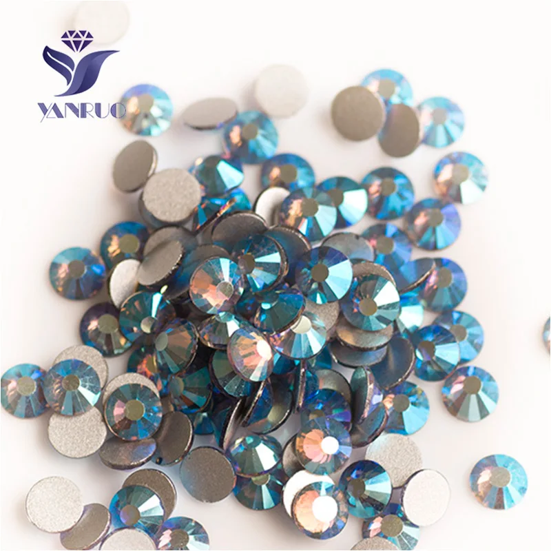 YANRUO 2058NoHF Танзанит AB SS16 SS20 1440 шт плоский задник без горячей фиксации клей для