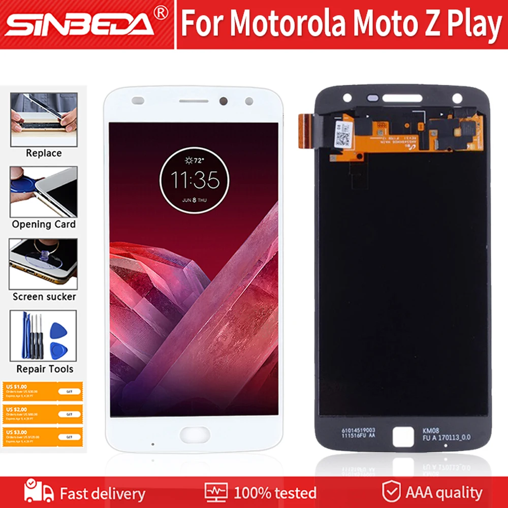 AMOLED 5 &quotдля Motorola Moto Z Play XT1635 ЖК дисплей сенсорный экран дигитайзер сборка для MOTO