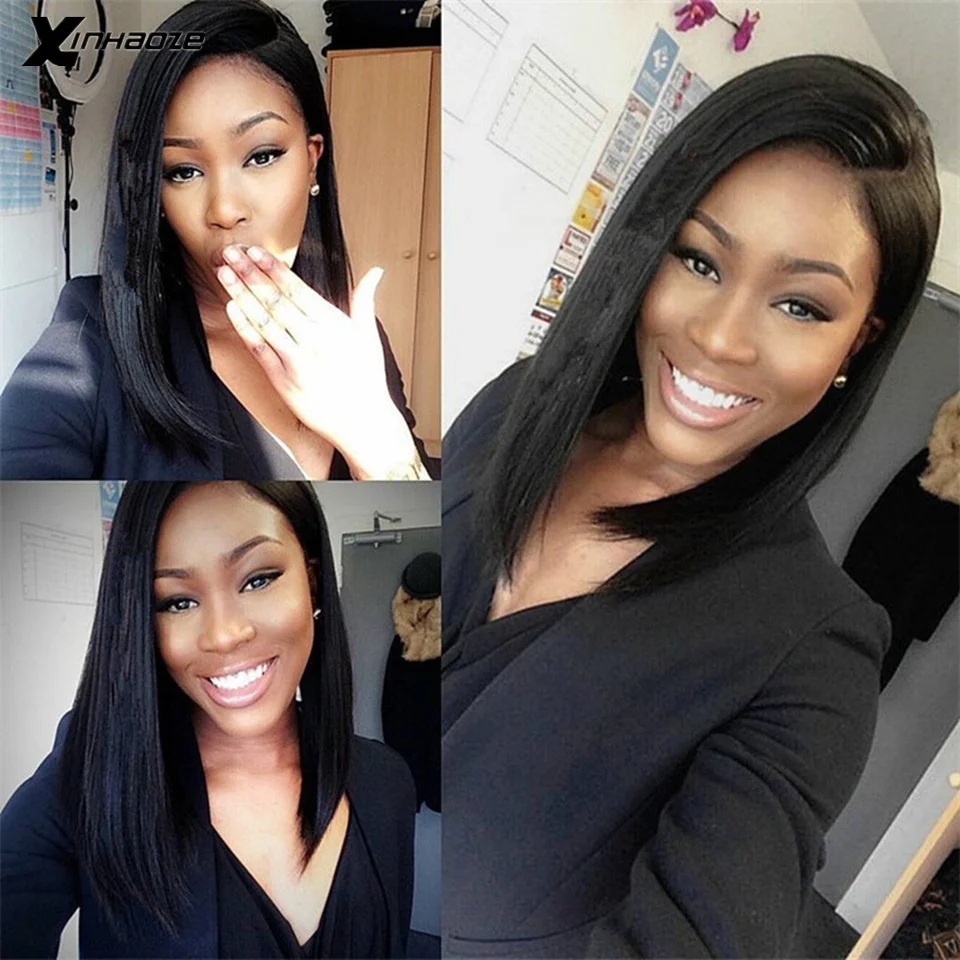 XINHAOZE короткие бразильские кружевные передние 13x4 Remy человеческие волосы