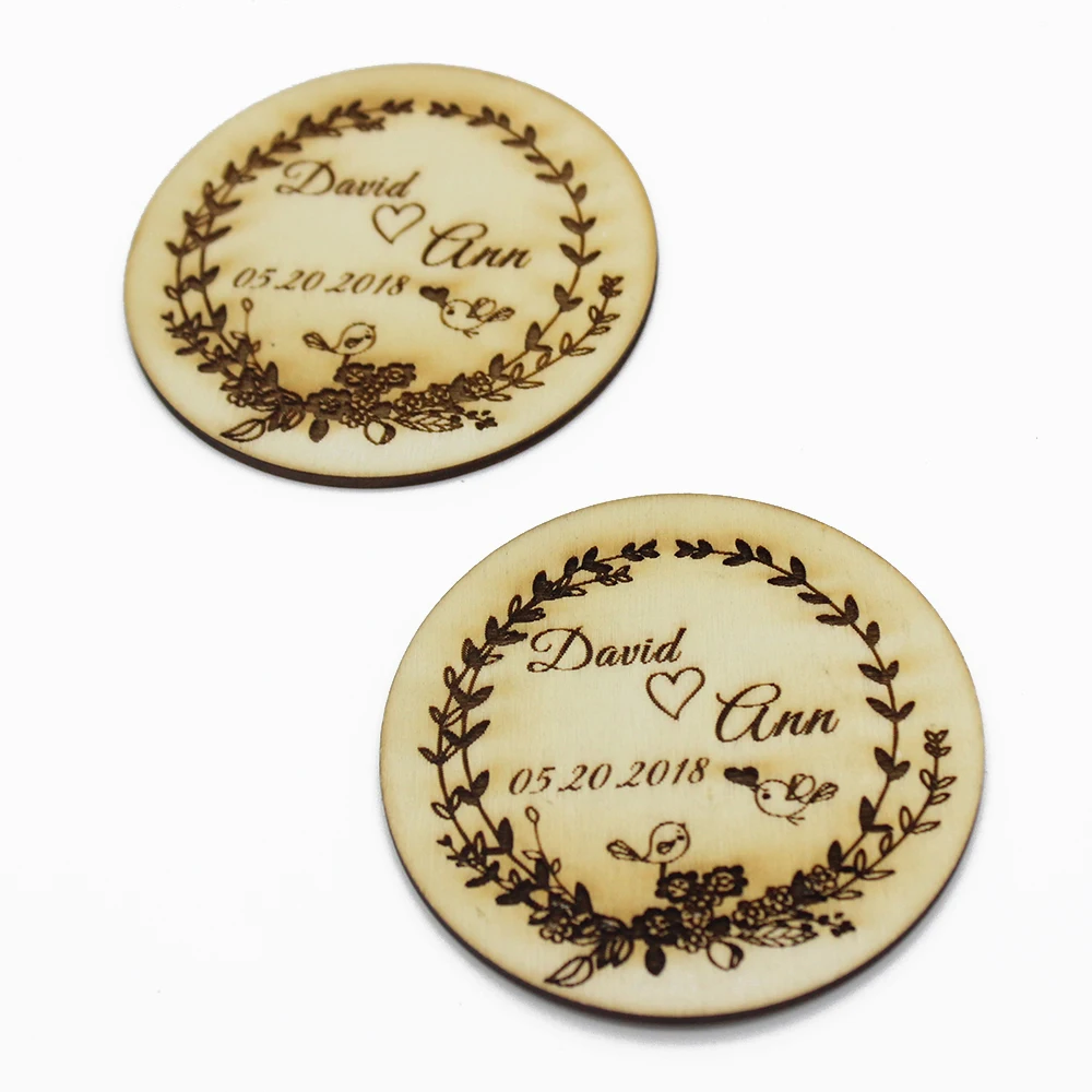 

Подставки под бутылки деревянные с гравировкой, 10 шт., 10 х10 см