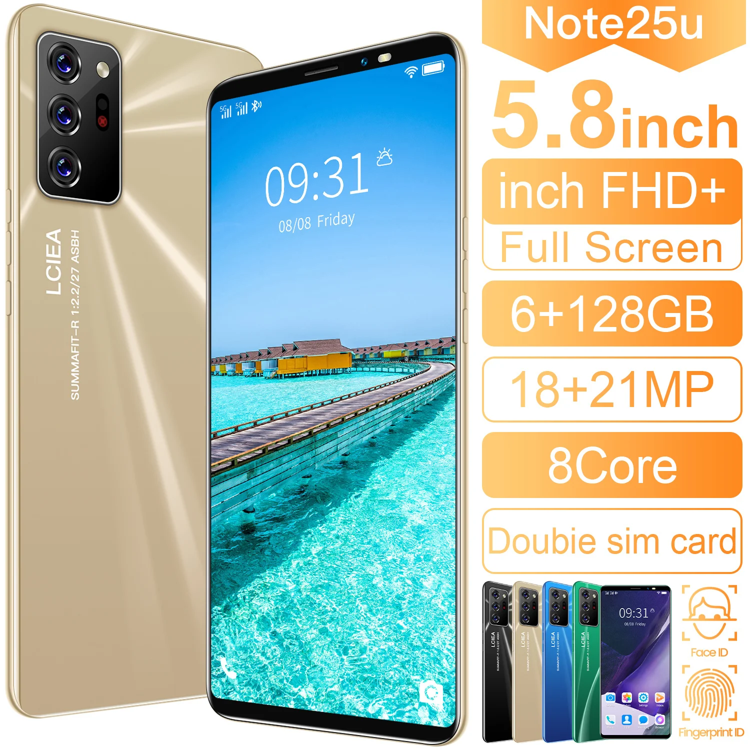 

Note 25U 5.8 Inch Smart Phone HD 64GB 128GB 18+21MP Dual SIM Card Face ID Mobile Phone 2021 New Global Version 8 Core Andriod 10