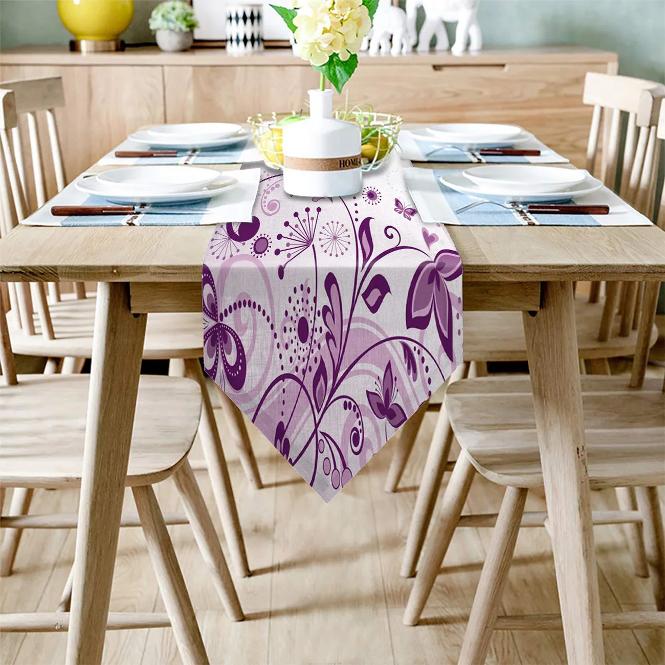 Flower Branch Bud Purple Table Runner Christmas Decorations for Home Decorarion | Дом и сад