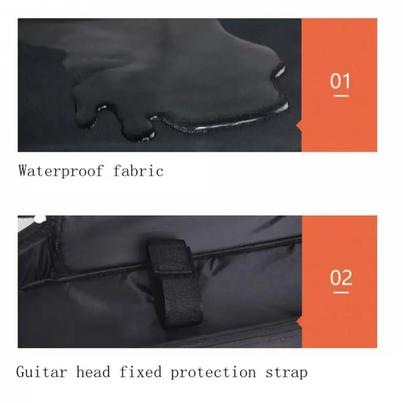 40/41 дюймов Оксфорд ткань чехол для гитары Красочные края Gig Bag двойные ремни Мягкий 10 мм хлопок мягкий водонепроницаемый рюкзаки