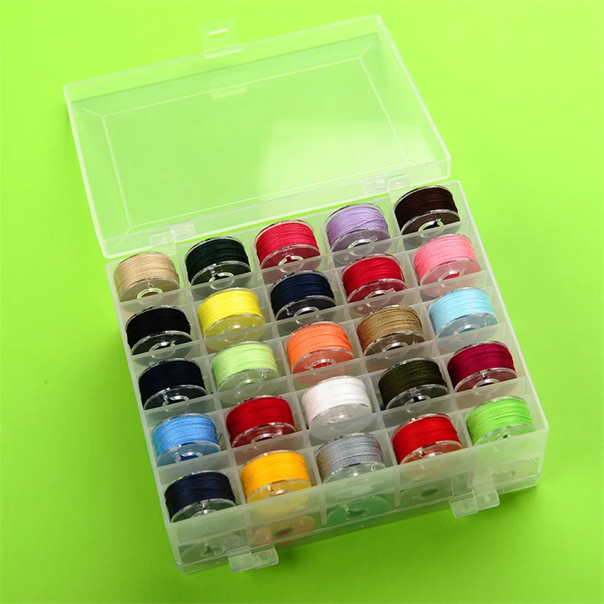 

50pcs Sewing Machine Bobbins with Assorted Colors Sewing Thread in Case Organizer for Needlework DIY Craft Sewing Supplies