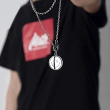 Hip-hop smiley face necklace Lovers Trendy New simple wild Commemorate Gift Jewelry Female Metal Sad face Pendants sweater chain