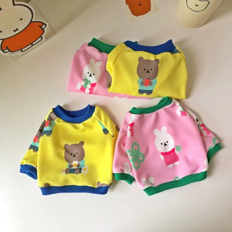

Summer Cute Dog Clothes Cartoon Rabbit Bear T-shirt For Dogs Cotton Puppy Clothes With Two Sleeves Small Pets Chihuahua Bichon