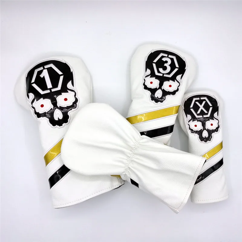 [2 цвета] головные уборы с черепом для гольфа гибридные Чехлы водителей гольф лес