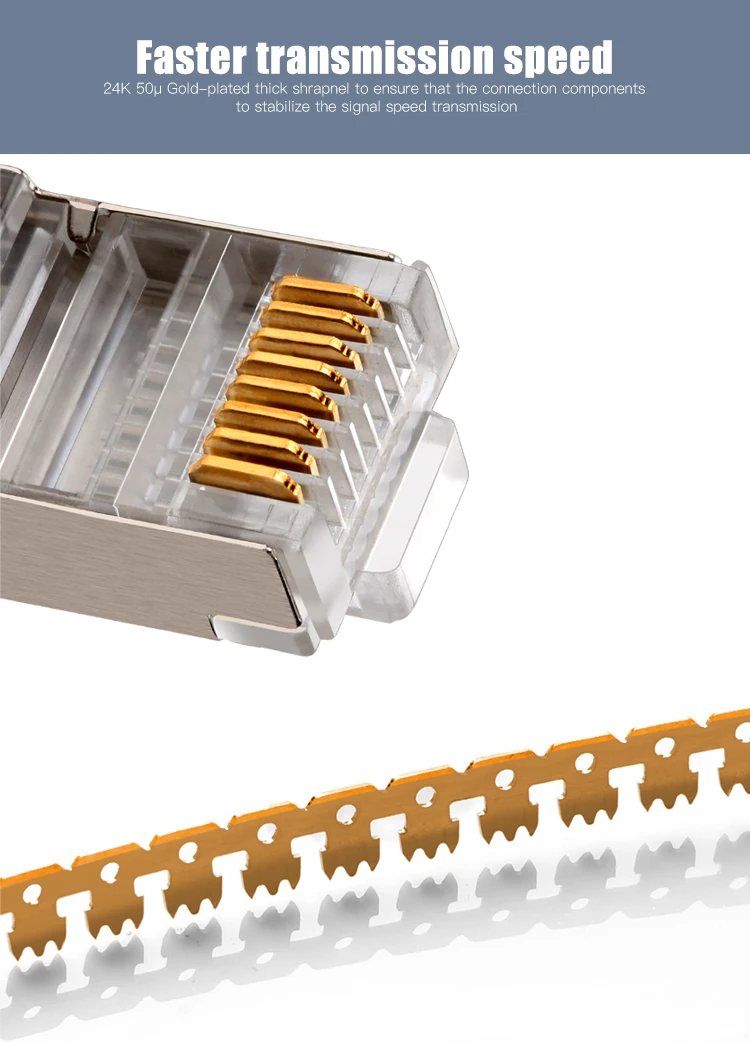 Модульный разъем Cat6 STP RJ45 8P8C для кабеля Ethernet Позолоченный Cat 6 ОБЖИМНАЯ сеть RJ 45