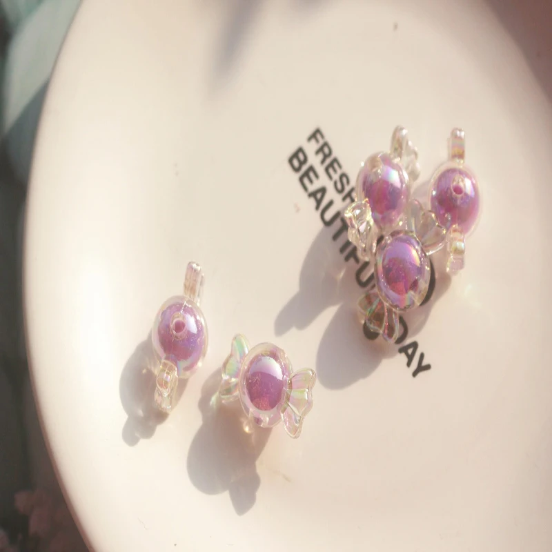 

10pcs 22mm Acrylic Candy Color Simple Plating Color Straight Hole Beads DIY Making Jewelry Bracelet Necklace Accessories