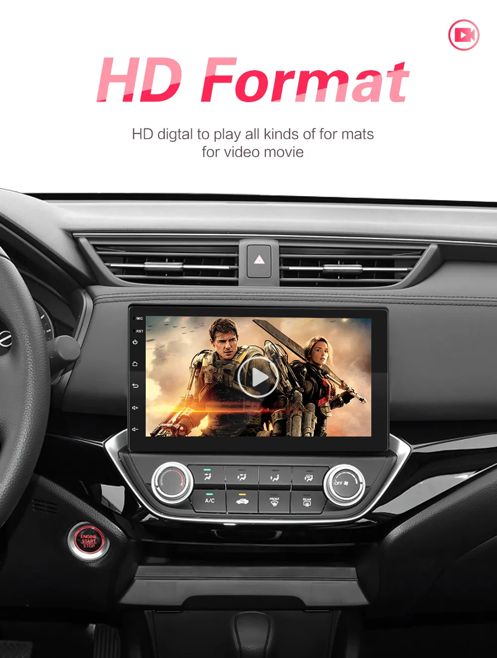 2 Din Android 8,1 Автомагнитола стерео без DVD " 1024*600 Универсальный Автомобильный плеер gps навигация Wifi Bluetooth USB Радио аудио плеер